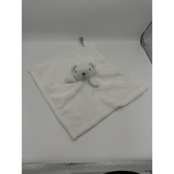 Baby by Bon Bebe Other - Baby by Bon Bebe White Polar Bear Security Blanket Lovey Mint Green Accents